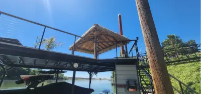 Palapa on an elevated waterfront deck